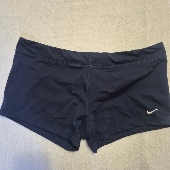 Nike Dri-Fit Shorts Women’s XL Dark Blue Athletic Spandex Stretch Pickleball Gym - Picture 1 of 6